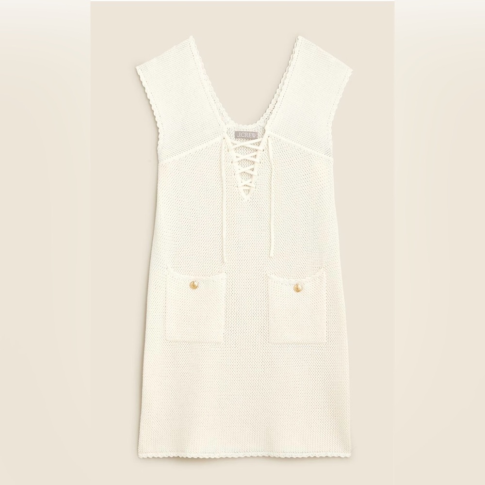 J.Crew Pointelle Lace-Up Sweater Dress